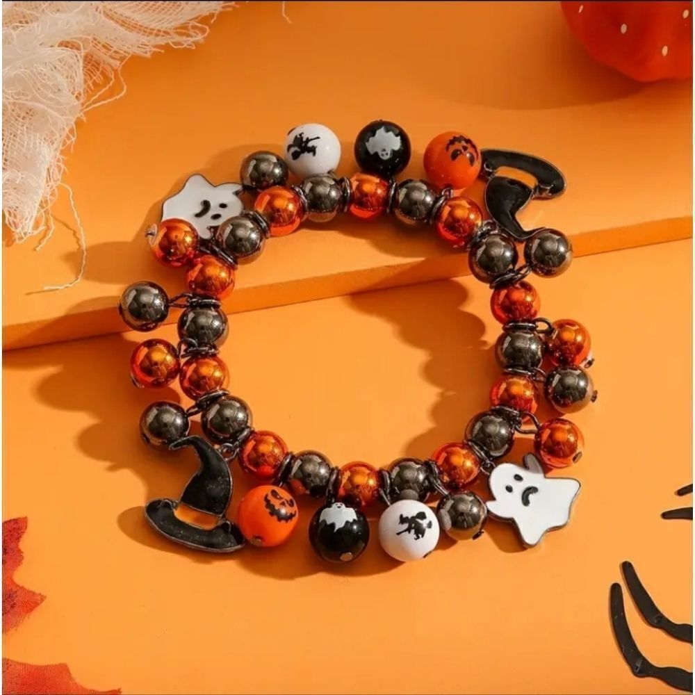HALLOWEEN BEADED CHARM BRACELET